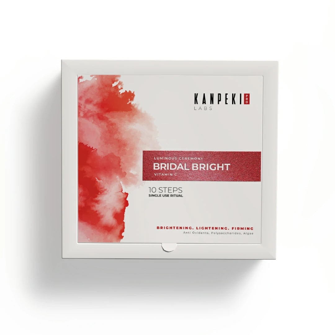 Kanpeki Labs Pro 10 Step Bridal Bright Facial Kit | Luminous Skin Ritual | Skin Brightening, Lightening, Whitening & Firming | Rich in Antioxidants, Algae | Suitable for All Skin Types | 204 gm