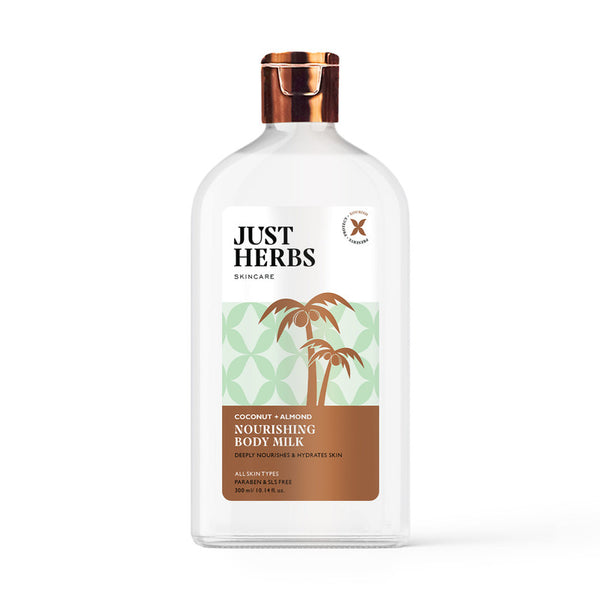 Just Hearbs Body Milk | Coconut & Almond | Deeply Nourishes & Hydrates Skin | 300 ml
