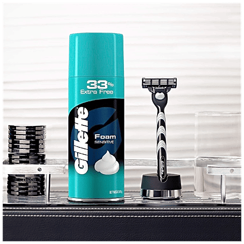 Gillette Classic Foam Shave - Sensitive, Lathers Quickly & Hydrates, 418 g