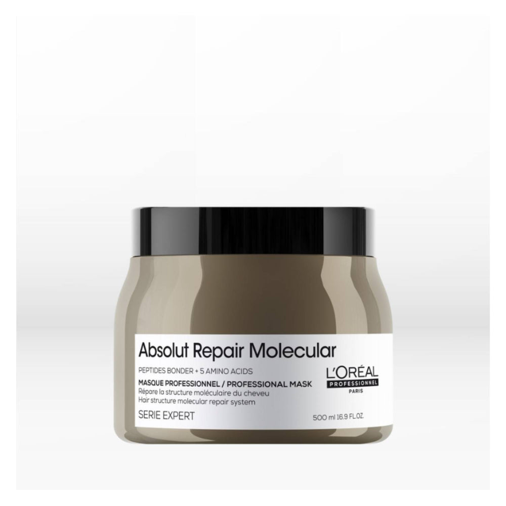 L'Oréal Professionnel Absolut Repair Molecular Deep Repairing Rinse-off Cream Mask for Damaged Hair - 500 ml | Repairs Very Damaged Hair and Restores Strength With 2% Peptides Bonder & 5 Amino Acids