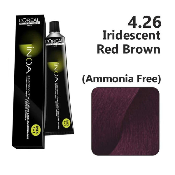 Inoa 4.26 Iridescent Red Brown Ammonia Free Hair Colour
