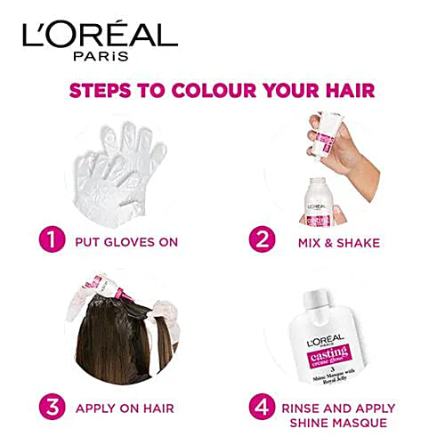 L'Oreal Paris Hair Colour - Casting Crème Gloss, Small Pack, 45 g 300 Darkest Brown