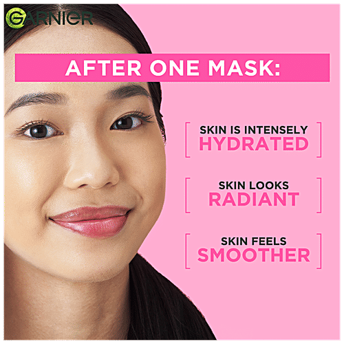 Garnier Sakura White Face Serum Sheet Mask - Hydrates & Brightens The Skin, 28 g