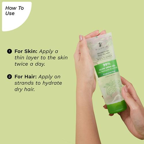 Pilgrim 99% Aloe Vera Gel With Vitamin E & Vitamin B5 - For All Skin & Hair Types, 200 ml