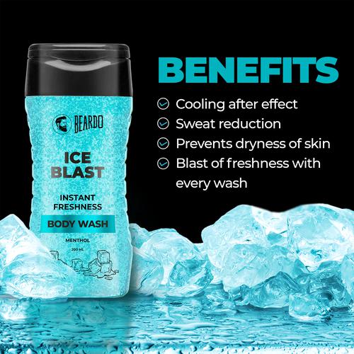 Beardo Ice Blast Body Wash - Instant Freshness, With Menthol, For Men, 200 ml
