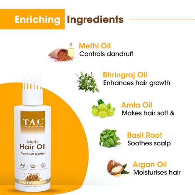 TAC - The Ayurveda Co. Methi Hair Oil With Amla, 100 ml