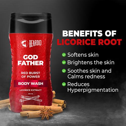 Beardo God Father Body Wash - With Licorice Extract, 200 ml