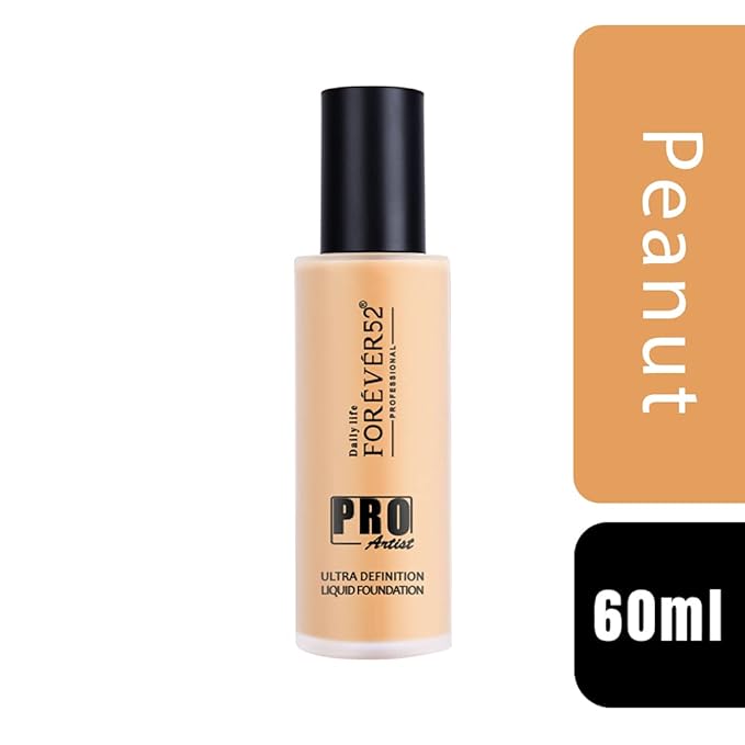 Daily Life Forever52 Pro Artist Ultra Definition Liquid Foundation (Peanut - 010, 60ml) | Waterproof, Long-lasting Matte Finish, Full Coverage