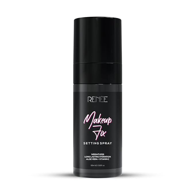 RENEE Makeup Fixer Setting Spray 60ml, Infused With Aloe Vera & Niacinamide, Prevents Cracks, Minimizes Pores & Fine Lines