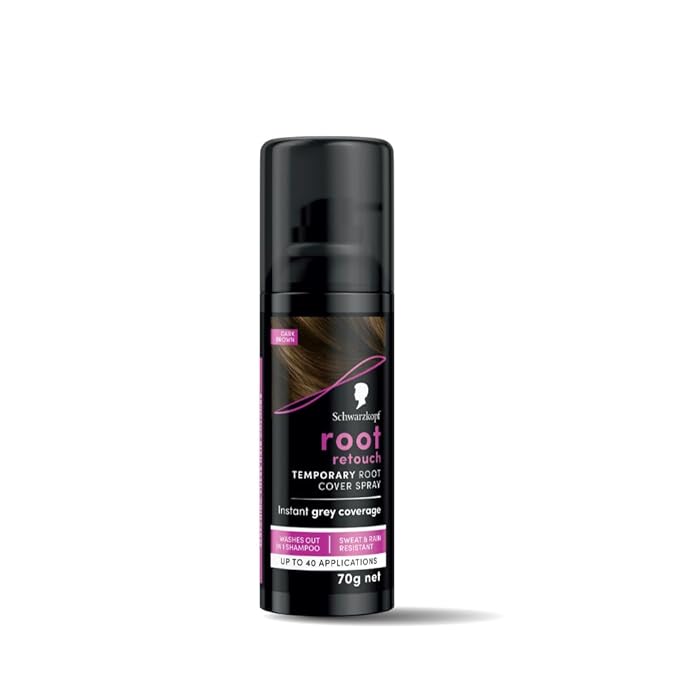 Schwarzkopf Root Retouch Instant Grey Hair Concealer Spray Sweat And Rain Resistant, Matte Finish Perfect Coverage | Upto 40 Fast and Easy Applications