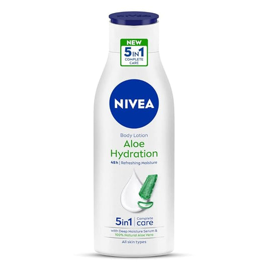 NIVEA Aloe Hydration Body Lotion 50 ml| 48 H Moisturization | Refreshing Hydration | Non Sticky Feel | With Goodness of Aloe Vera For Instant Hydration In Summer | For Men & Women