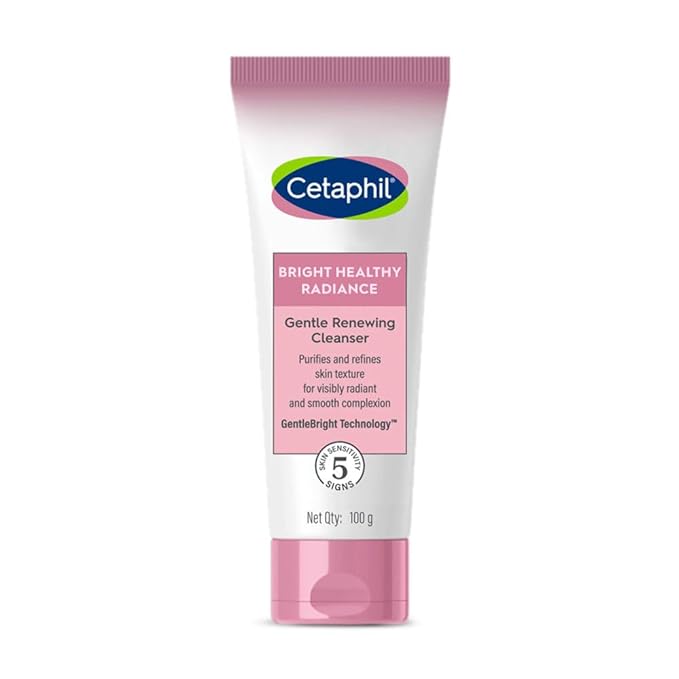 Cetaphil Bright Healthy Radiance Gentle Renewing Cleanser|100G|Gentlebright Technology With Vitamin E-Releasing Jojoba Beads