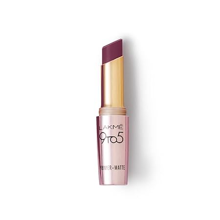 Lakme 9 To 5 Primer + Matte Lipstick - MM2 Garnet Punch (3.6g)