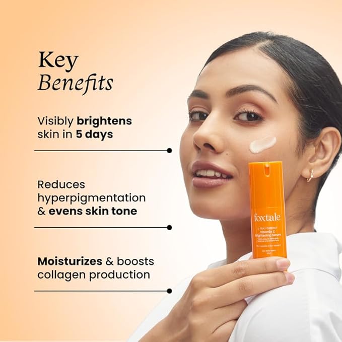 Foxtale 15% Vitamin C Face Serum for Glowing Skin | Purest Vitamin C (L-Ascorbic Acid) with Vitamin E