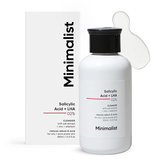 Minimalist Anti-Acne Salicylic Acid 2% Face Wash For Oily & Acne Prone Skin | With LHA for Pore Cleansing, Oil Control & Sebum Regulation | Sulfate-Free 100ml