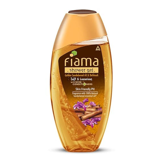 Fiama Body Wash Shower Gel Golden Sandalwood Oil and Patchouli, 250ml, Body Wash for Women & Men with Skin Conditioners for Soft and Luxurious Skin