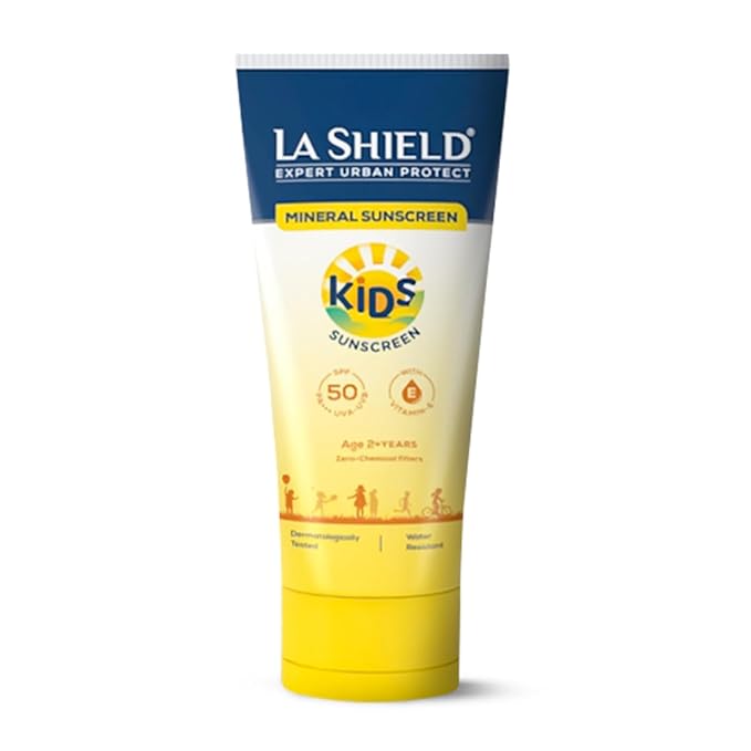 La Shield Kids Sunscreen Gel SPF 50 PA+++|100% Mineral Sunscreen|For kids above 2 years age|Enriched with Vitamin E & Hyaluronic Acid