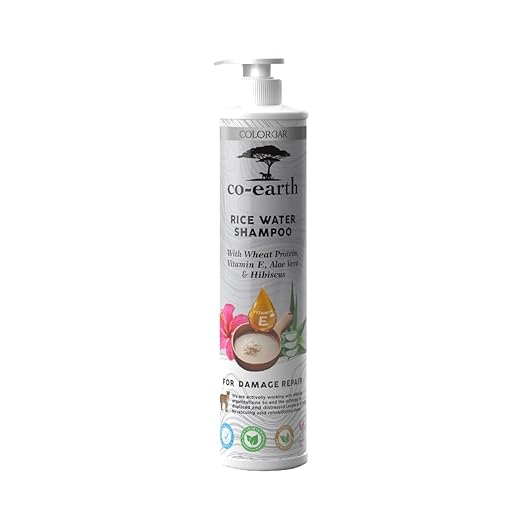 Colorbar Co-Earth Rice Water Shampoo 300ml I Plant-based ingredients I Provides intense hydration I Safeguard damaged hair & deeply conditions I For all hair types