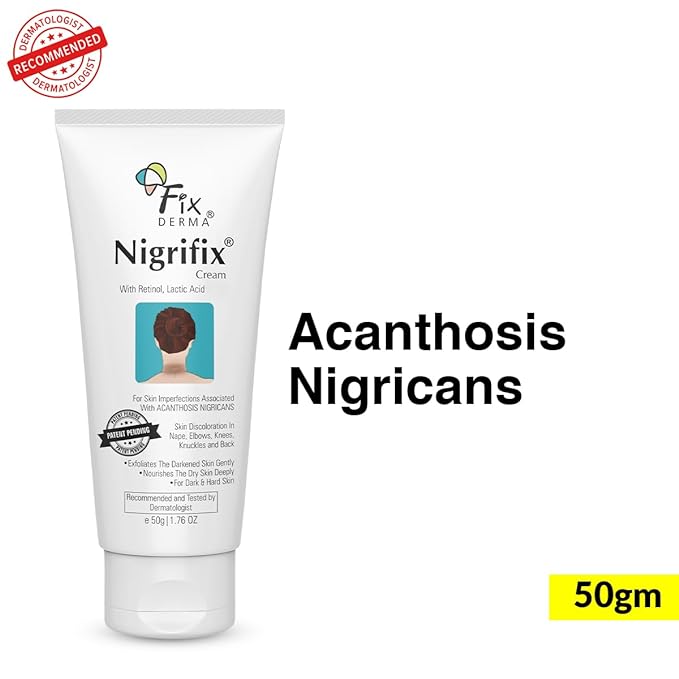 Fixderma Nigrifix Cream for Acanthosis Nigricans with Lactic Acid | Dermatologist Tested Retinol Cream | For Dark Body Parts like Neck, Ankles, Knuckles, Armpits, Thighs & Elbows | Exfoliant - 50g