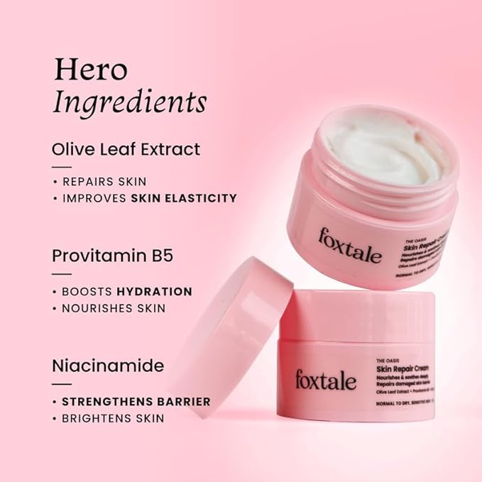 Foxtale Intense Hydrating Winter Moisturising Cream | Olive Leaf Extract, Provitamin B5 and Niacinamide