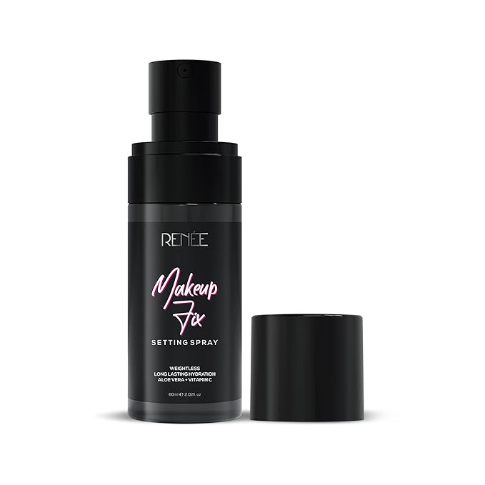 RENEE Makeup Fixer Setting Spray 60ml, Infused With Aloe Vera & Niacinamide, Prevents Cracks, Minimizes Pores & Fine Lines