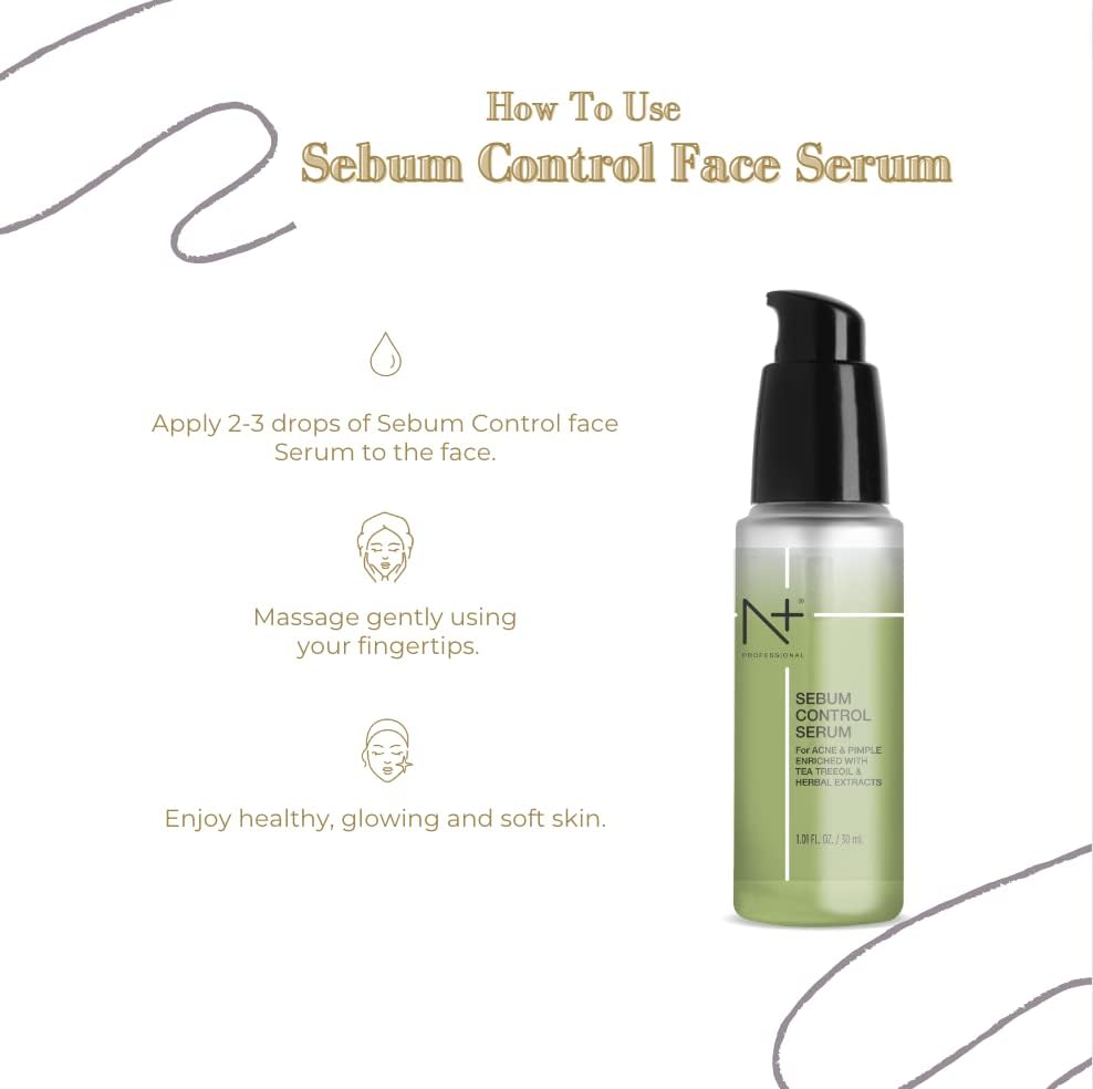 N Plus Professional Sebum Control Face Serum - For Acne And Pimple - Paraben Free - 30ml