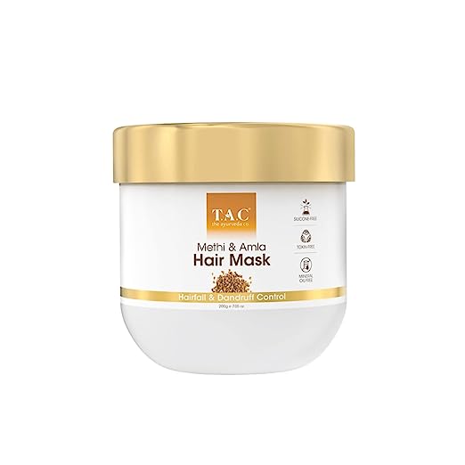 TAC - The Ayurveda Co. Bhringraj Hair Mask for Hair Growth & Hair Fall Control, Dry & Damaged Hair, for Women & Men, 200gm