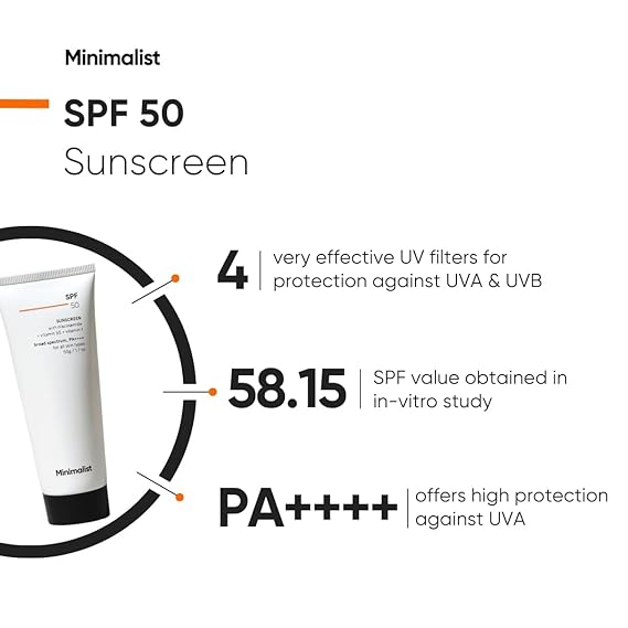 Minimalist Multi Vitamin SPF 50 Sunscreen - For Complete Sun Protection, 50 gm