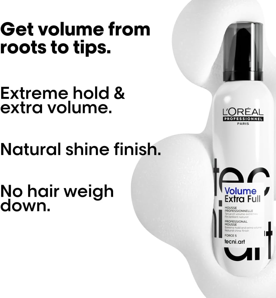 L'Oréal Professionnel Tecni.ART Volumiser Hair Mousse, Volumiser Spray, Adds Volume and Hold To Fine Hair, 250ml