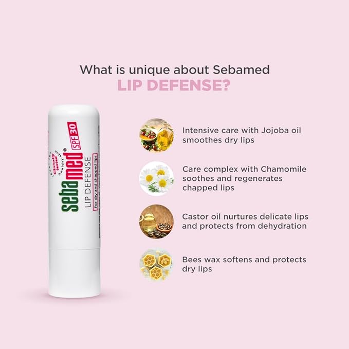 SebaMed Lip Defense Lip Balm With Spf 30 + Vit E | Regenerates Dry, Chapped Lips