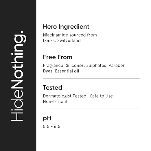 Minimalist 5% Niacinamide Face Serum for Clear Glowing Skin, Reduces Dullness, Hydrates & Repairs Skin with Vit B3 & Hyaluronic Acid, Day & Night Serum for Dry & Sensitive Skin, For Women & Men,30 ml