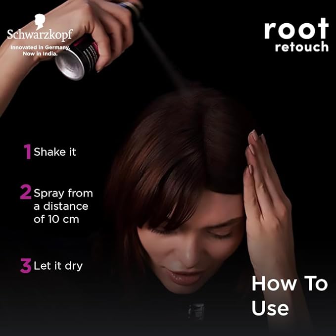 Schwarzkopf Root Retouch Instant Grey Hair Concealer Spray Sweat And Rain Resistant, Matte Finish Perfect Coverage | Upto 40 Fast and Easy Applications