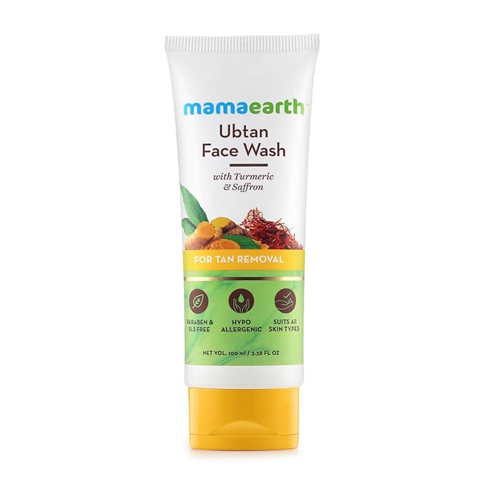 Mamaearth Ubtan Face Wash With Turmeric & Saffron For Tan Removal (100ml)