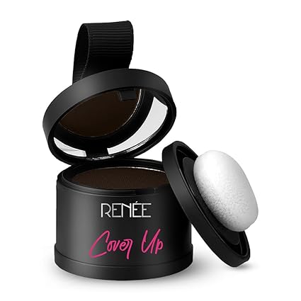 RENEE Cover-Up Hair Powder- Brown, Helps Cover Grey Roots & Bald Spots Instantly, Highly Pigmented, Fuller and Denser, Long-Lasting & Matte Finish 4gm