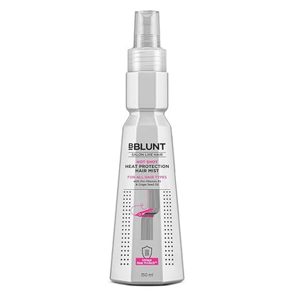 BBlunt Hot Shot Heat Protection Mist | Damage Protect | with Grapeseed Oil & Provitamin B5-150 ml