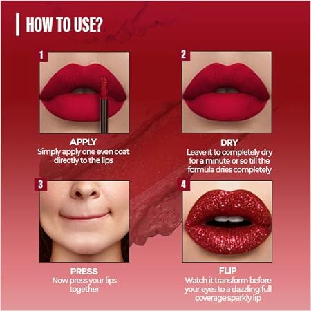 Colorbar Starry Flip Lip Color, Matte Finish - Pout Perfect, Pink, 3 g