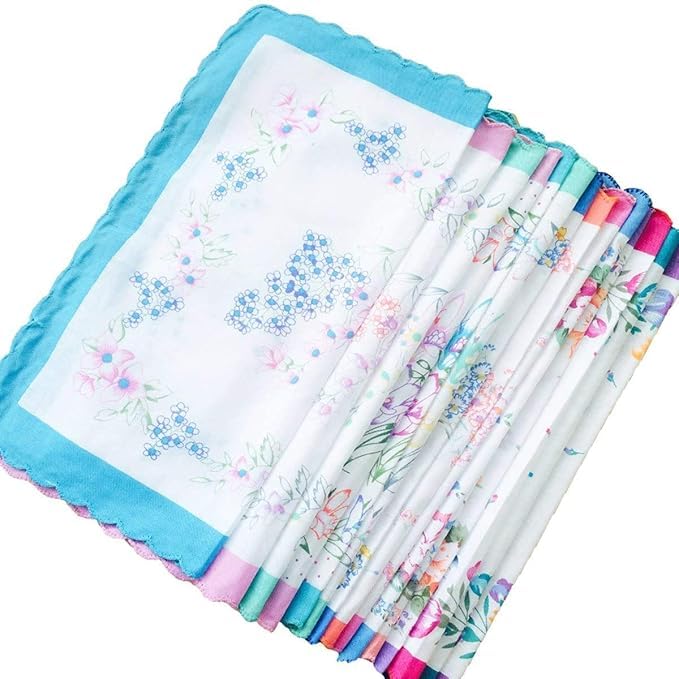Fashion is my passion Handkerchiefs|Leaf Print Cutwork Soft Cotton Hankies for Woman,Girls & Wicking Sweat from Hands,Face