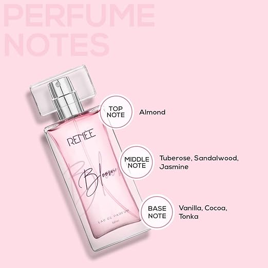 RENEE Eau De Parfum Bloom 50ml| Premium Long Lasting Luxury Perfume| Notes of Almond