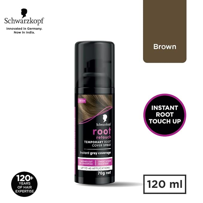 Schwarzkopf Root Retouch Temporary Root Cover Spray For Instant Grey Coverage - Brown 1