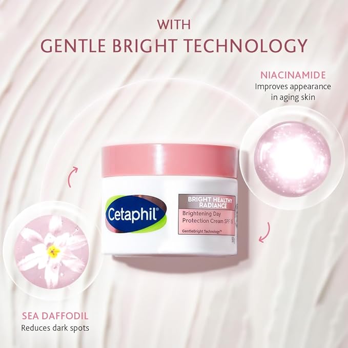 Cetaphil Brightening Night Comfort Cream - 50 g| For Dark Spots, Uneven Skin Tone| Hyaluronic Acid & Niacinamide