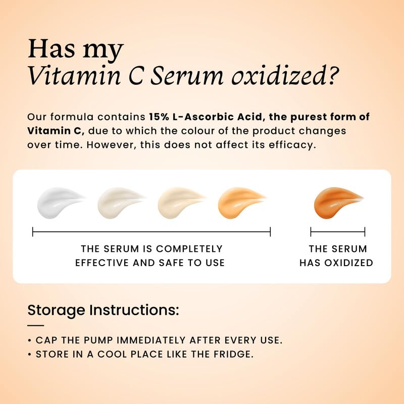 Foxtale 15% Vitamin C Face Serum for Glowing Skin | Purest Vitamin C (L-Ascorbic Acid) with Vitamin E