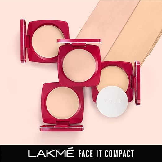 LAKMÉ Forever Matte Compact, Smooth Finish For Normal Skin , Lasts For 12 Hrs, Even Toned Look, Shell, 9G