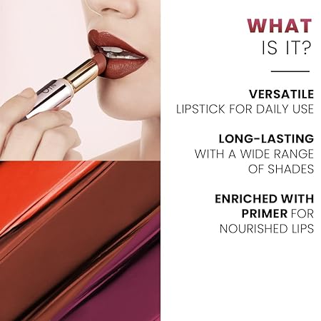 Lakme 9 to 5 Primer + Matte Lip Color - MP7 Rosy Sunday (3.6gm)
