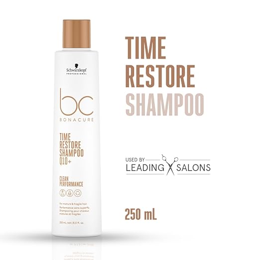 Schwarzkopf Professional Bonacure Time Restore Shampoo with Q10+ | For Mature Hair - 250 ml