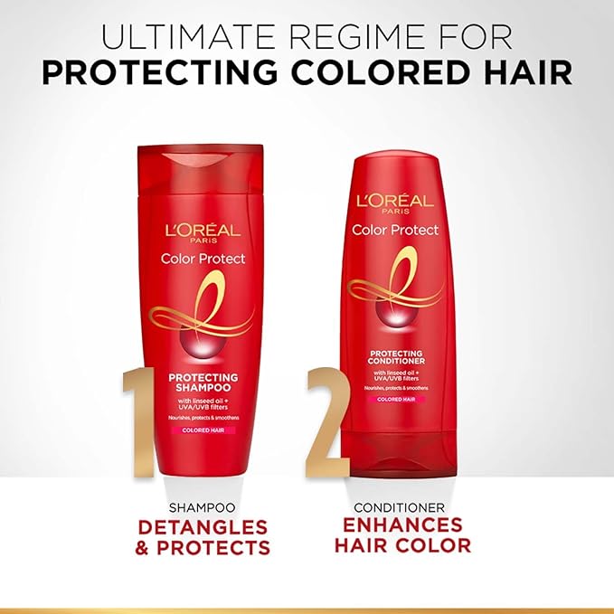 L'Oreal Paris Conditioner, Vibrant & Revived Colour, For Colour-treated Hair, Colour Protect, 180ml