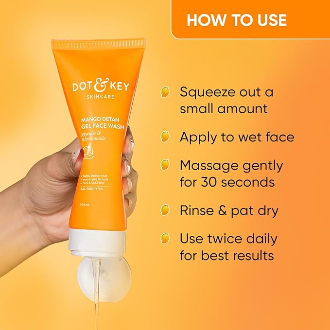 Dot & Key Mango Detan Gel Face Wash 100Ml