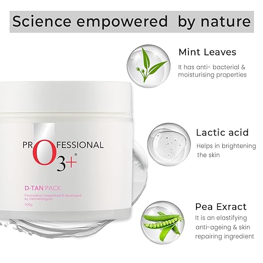 O3+ D-Tan Pack for Instant Skin Brightening and Lightening De Tan Removal Suitable for All Skin Types