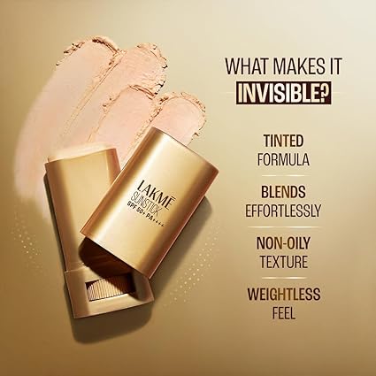 Lakme Sun Expert Invisible Sunstick, SPF 50 PA+++ for UVA/B, No white cast, on the go protection