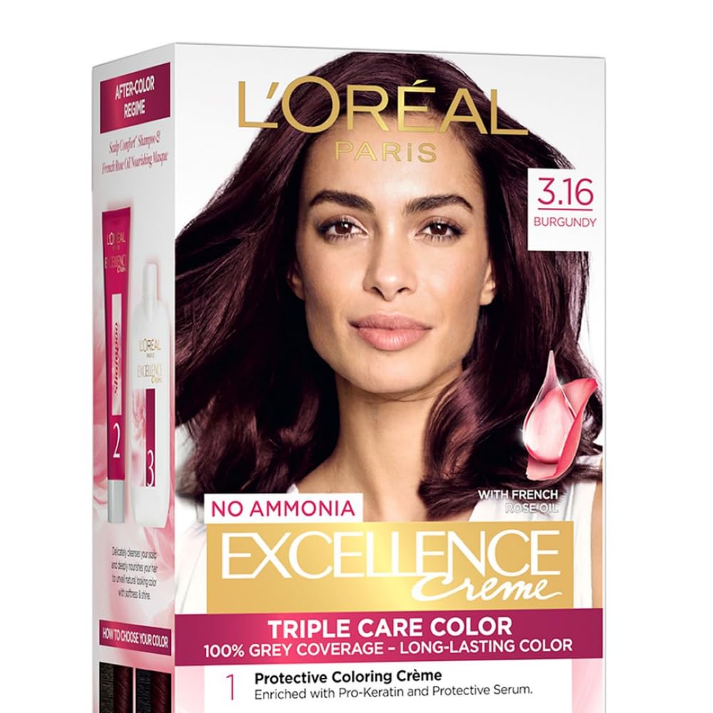L'Oreal Paris Excellence Creme Hair Color, 3.16 Burgundy