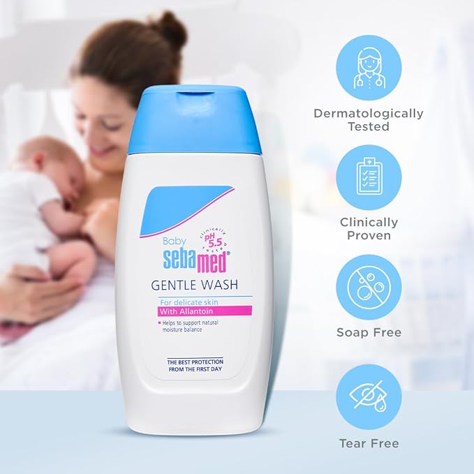 Sebamed Baby Gentle Wash 200 ml|pH 5.5| Body Wash|Soap Free|Tear Free